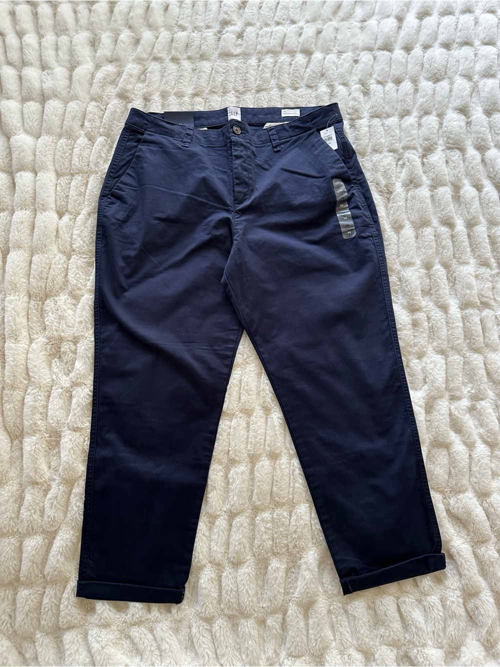 GAP Women's Navy Rolled Girlfriend Chinos